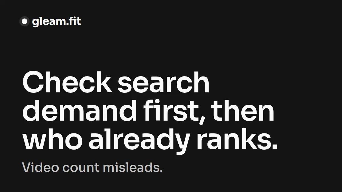 How to Check If a YouTube Niche Is Saturated