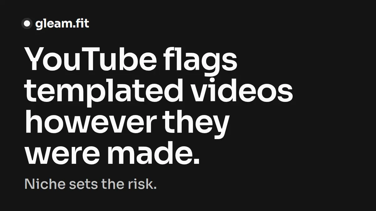 YouTube Inauthentic Content Policy: Niche vs Template Risk