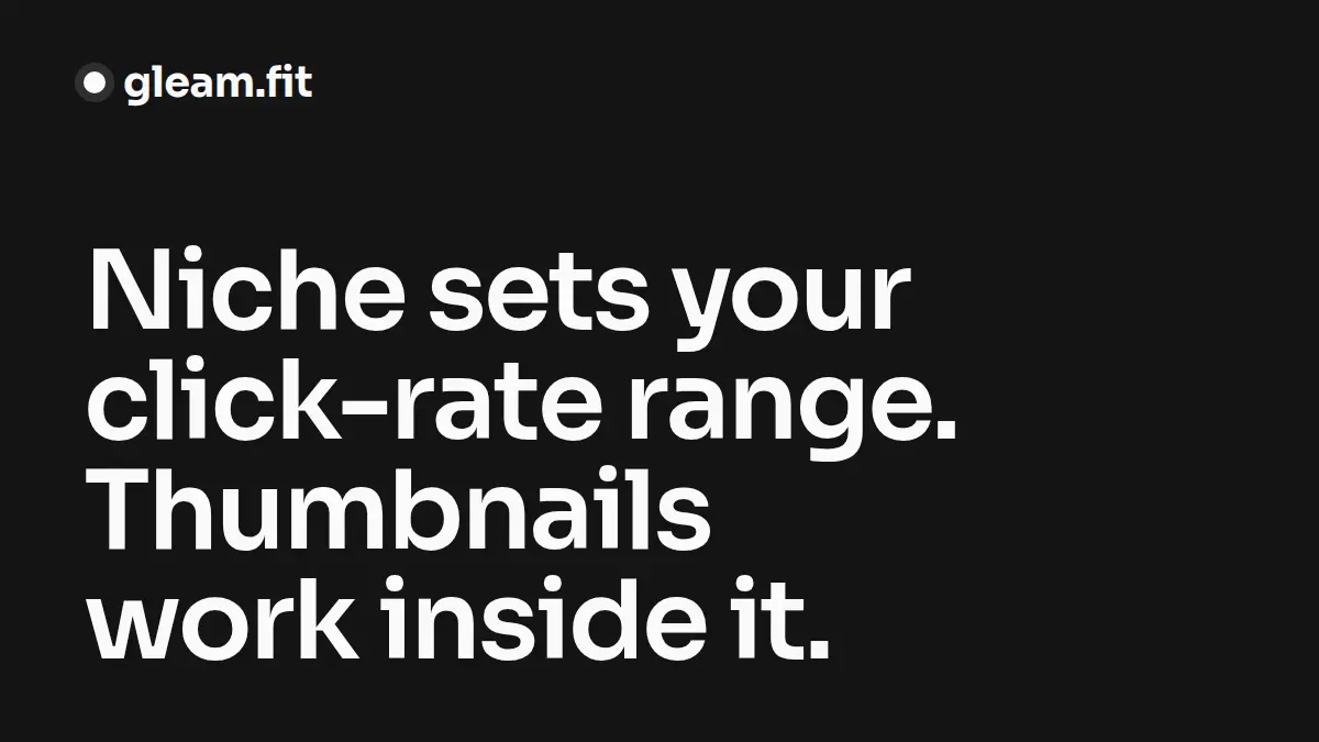 Your YouTube Niche Sets a CTR Ceiling, Not Your Thumbnail